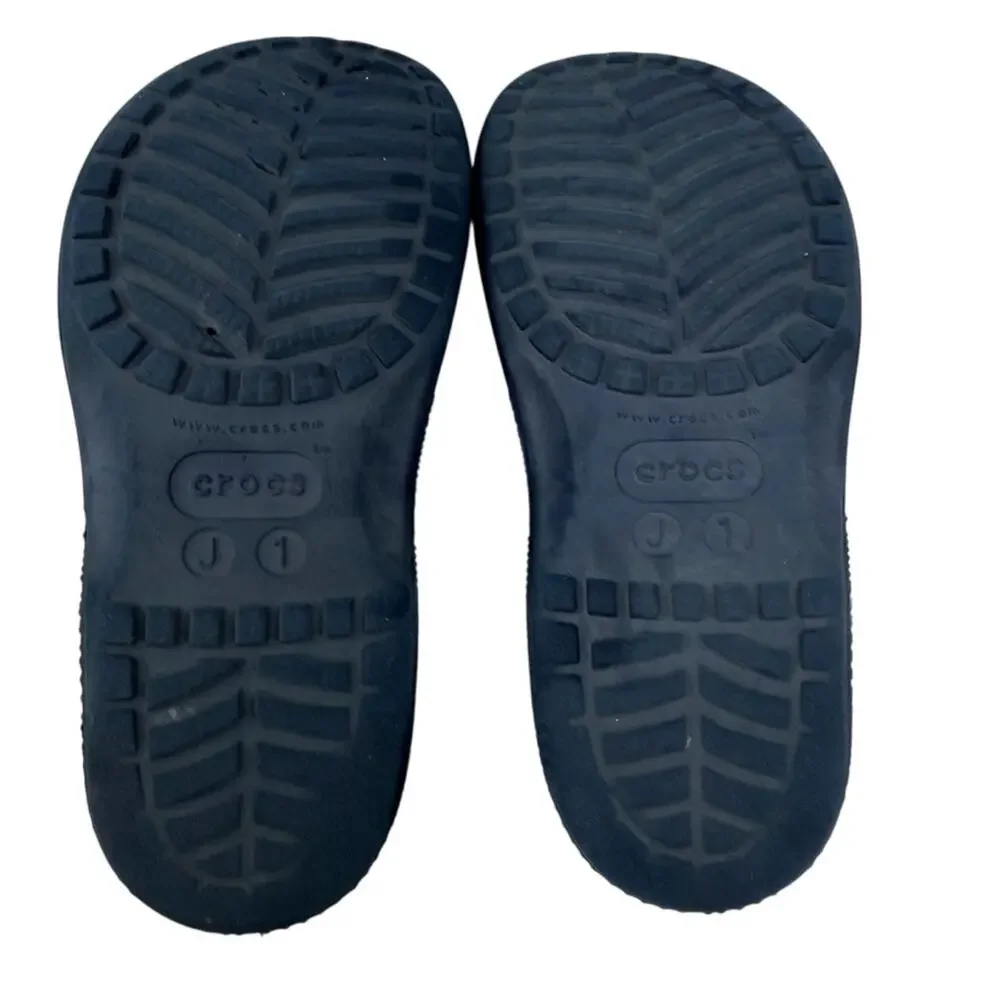 CROCS Classic Unisex Rain Outdoor Rubber Ankle Boots Navy Blue Kids Sz J1